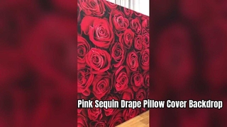 ピンクのスパンコール ドレープ枕カバー背景